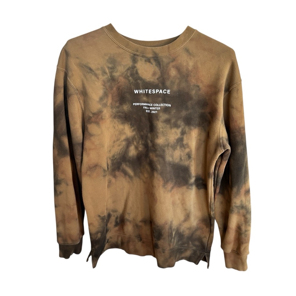 WHITESPACE Men’s Tie dyed Logo Crew Sweatshirt L